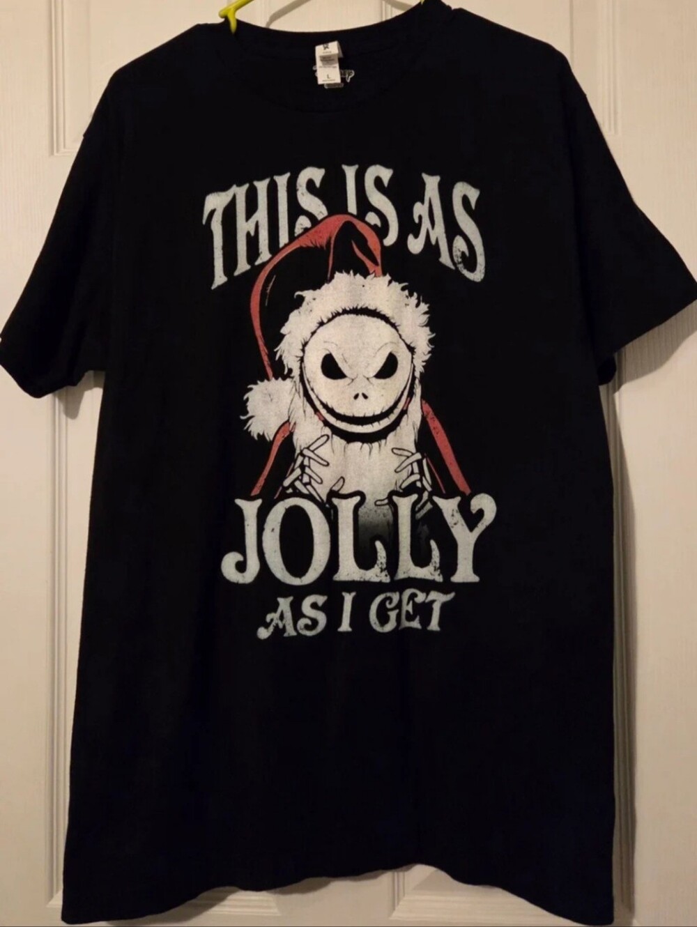 Disney Jack Skeleton Christmas Large Men’s T-Shirt " This Is As Jolly As I Get"